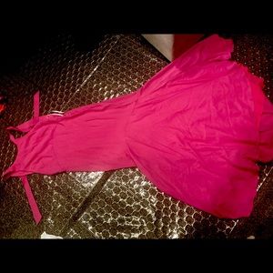 Long slip dress hot pink backless brand new